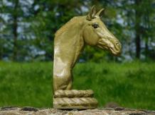 Statue Horse - olive green - solid iron