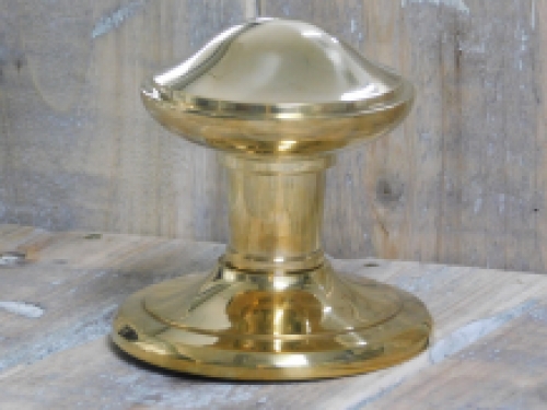 1 x Door knob with base rosette brass polished, non-rotatable.