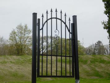 Ornamental gate - powder-coated black - fencing