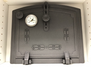 Oven door for stove or oven, cast iron+temp.