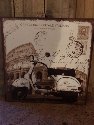 Mooi metalen design bord Cartolina Postale Italiana..