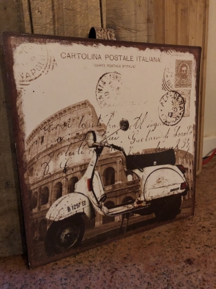 Mooi metalen design bord Cartolina Postale Italiana..