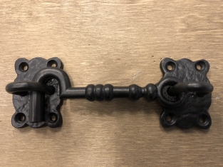 Cabin hook - door hook - wrought iron - black - medium