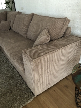 Schöne kräftige neue taupe Rippe Stoff Ecksofa Modell