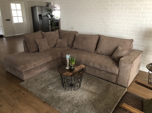 Schöne kräftige neue taupe Rippe Stoff Ecksofa Modell