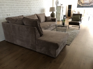 Schöne kräftige neue taupe Rippe Stoff Ecksofa Modell