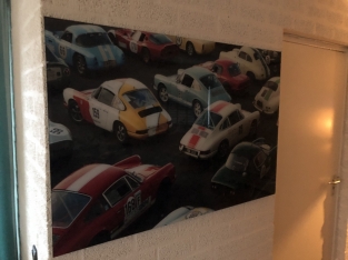 Wall decoration art on glass, Full color classic car & Porsche, very beautiful!!