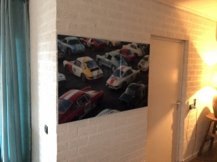 Wall decoration art on glass, Full color classic car & Porsche, very beautiful!!