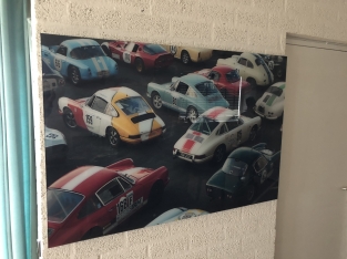 Wall decoration art on glass, Full color classic car & Porsche, very beautiful!!