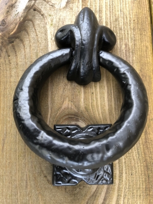 Door knocker iron - like antique door knocker, rustic-black