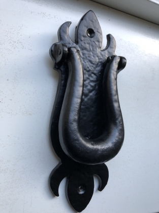 Door knocker iron - as antique door knocker, Scorpio-rustic-black