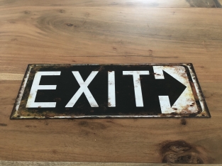 Beautiful metal sign wall sign with: EXIT.