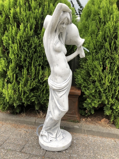 Statue Woman with Water Jug and Water Spout - 120 cm - Stone