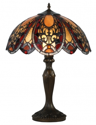 Tiffany stijllijst lamp, fors, prachtige kleuring.