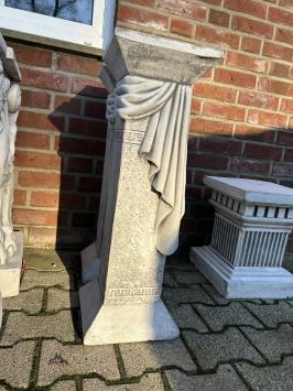 Pedestal - Column - 80 cm - with ornamental cloth - Solid Stone