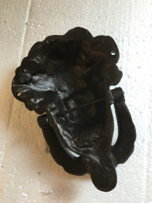 Knocker for front door, door knocker Athena, cast iron, bronze color.