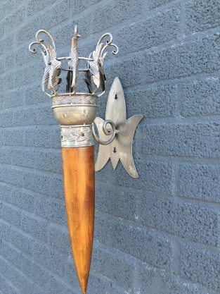 Torch, solid wood with forged metals