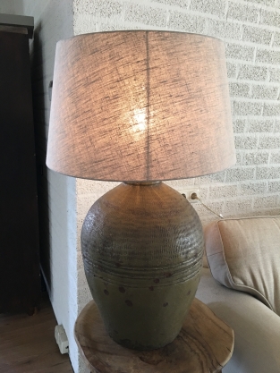 Unieke prachtige lamp op originele oude Azeatische water-kruik!!