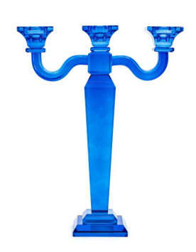 Candlestick - Blue - 35 cm - Glass