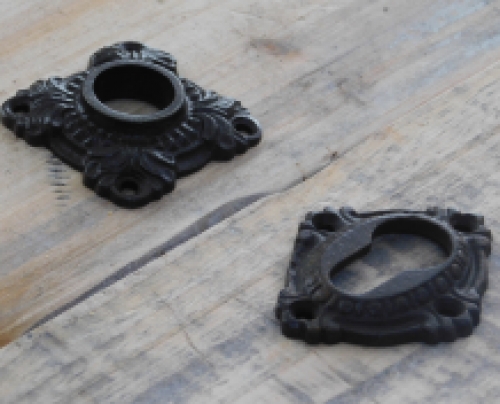 Rosette - antique iron - for door handle or door knob