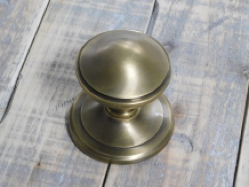 Fixed door knob - patinated brass - including rosette