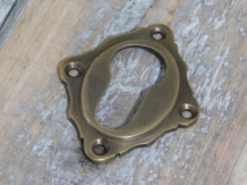 Rosette - patinated brass - for cylinder lock PZ
