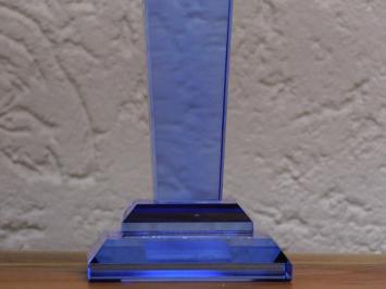 Candlestick - Blue - 35 cm - Glass