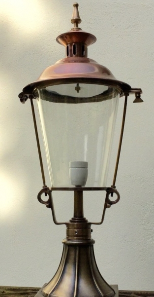 Wandlamp rond glas bestaande uit koper en messing, geweldige uitstraling!!