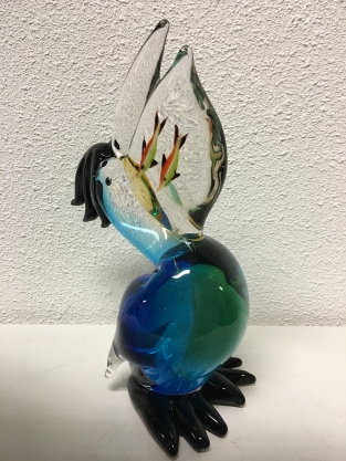 Beautiful glass-blown pelican, full of color.