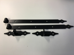 Set of 2 door straps and 2 clamps S - steel - 40 x 3.0