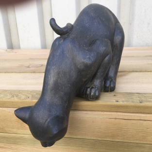 Statue Springende Katze - Polystone