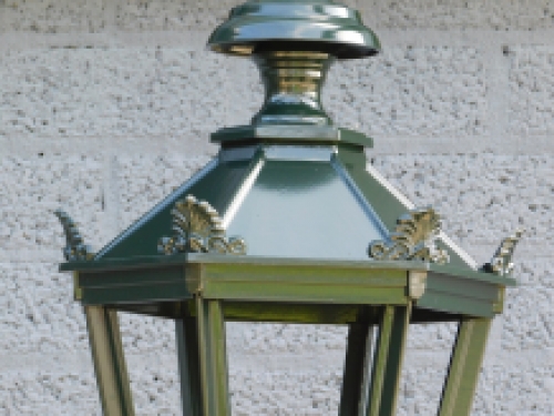 Classical lantern 'Barcelona' - outdoor lamp with ceramic socket and glass, alu green or black, 275cm