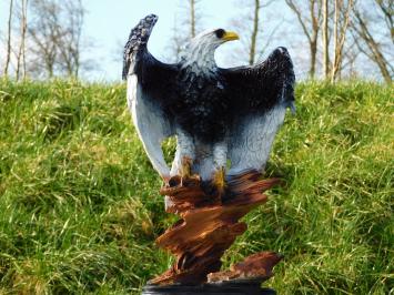 Statue Adler Schwarz Weiß - 45 cm - Polystone