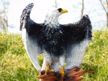 Statue Adler Schwarz Weiß - 45 cm - Polystone