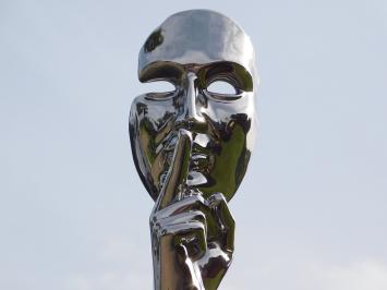 Ceramic ''Whisperer'' Statue - Chrome Finish