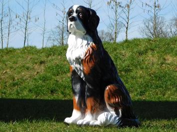 Statue Dog - 76 cm -Polystone - Black, White with Brown