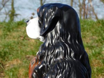 Statue Dog - 76 cm -Polystone - Black, White with Brown