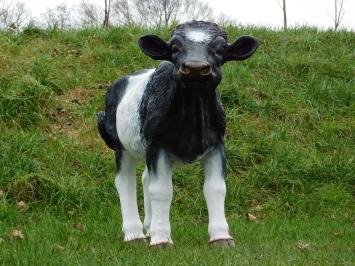 Statue Calf - 105 cm - Black and white - Polystone