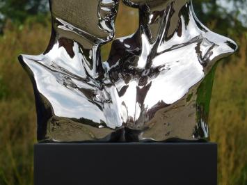 Statue ''Kissing Couple'' by Ceramic - Chrome Finish