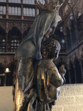 Beeld Moeder Maria met Jezus XL - 135 cm - Oud Polystone