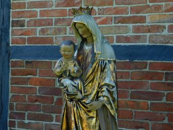 Statue Mutter Maria mit Jesus XL - 130 cm - Alt Polystone