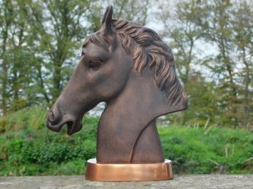Statue horse's head - alu - copper-look base> Last one!