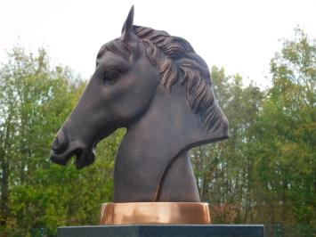 Statue horse's head - alu - copper-look base> Last one!