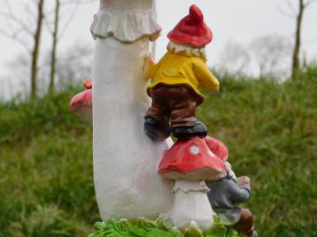 Toadstool with Gnomes - 50 cm - Polystone