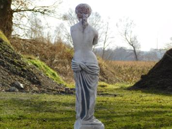 Statue Frau auf Sockel - 143 cm - Stein