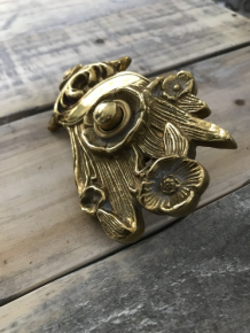 Retro doorbell art nouveau - brass luster, pusher, bell