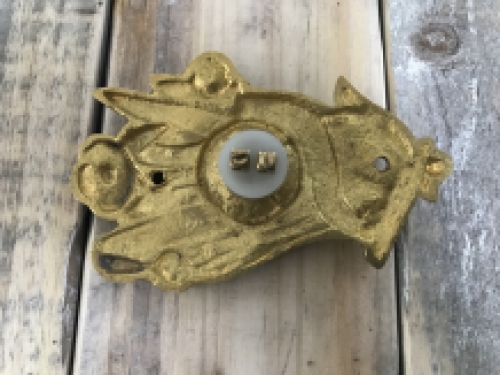 Retro doorbell art nouveau - brass luster, pusher, bell