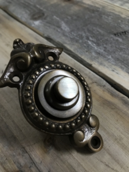 Door bell classic - patinated brass