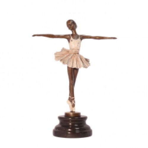 A bronze statue/sculpture of a ballet dancer