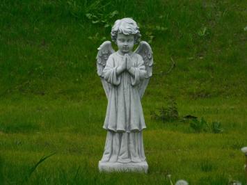 Statue standing Angel - full stone - white grey